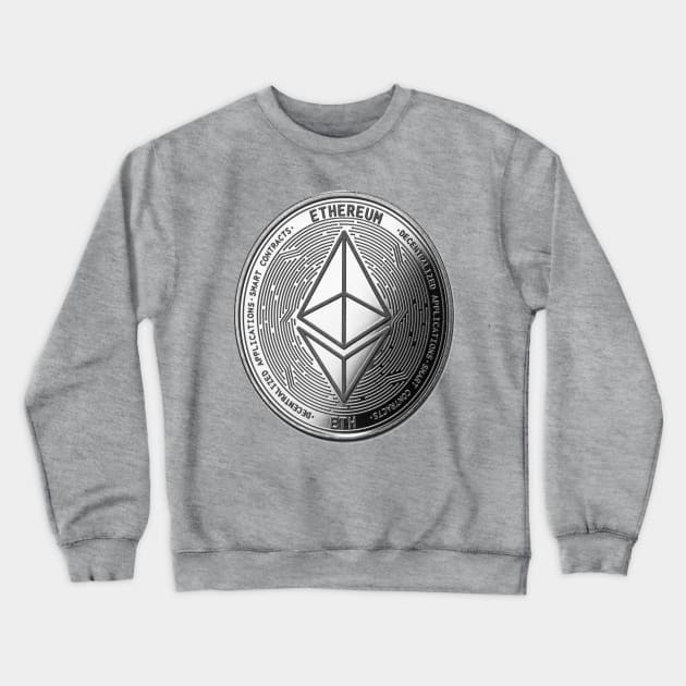 Silver Ethereum Crewneck Sweatshirt by ompongeth